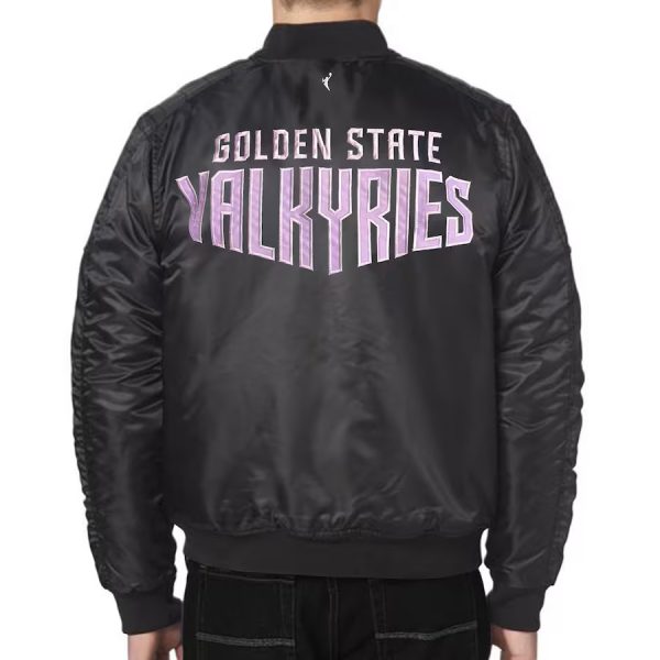 Unisex FISLL Eclipse Black Golden State Valkyries Full-Zip Flight Jacket