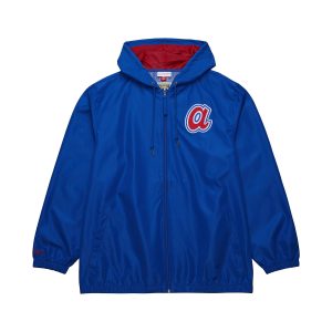 Unlined Windbreaker Vintage Logo Atlanta Braves Blue Jacket