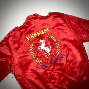 Vintage Ferrari Style Auto Red Jacket