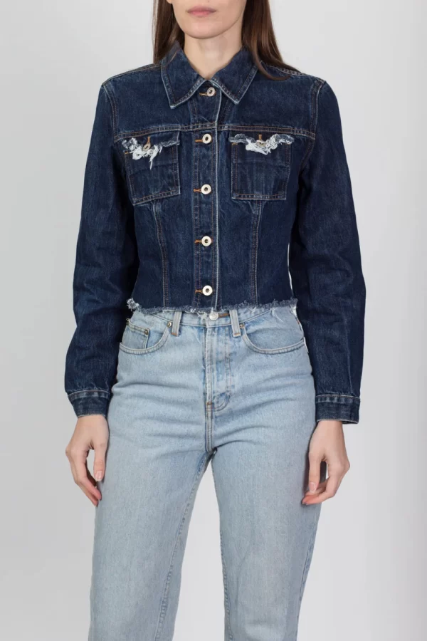 Vintage Guess Cropped Cut-Off Jean Denim Jacket