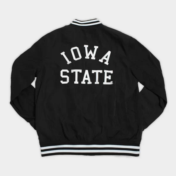 Vintage-Inspired Iowa State Jack Trice Bomber Black Jacket