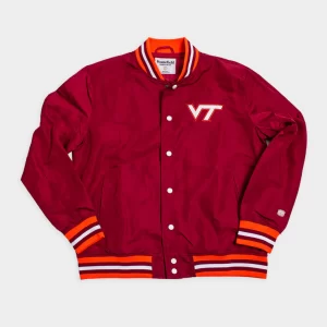 Virginia Tech Hokies Vintage Script Satin Bomber Jacket