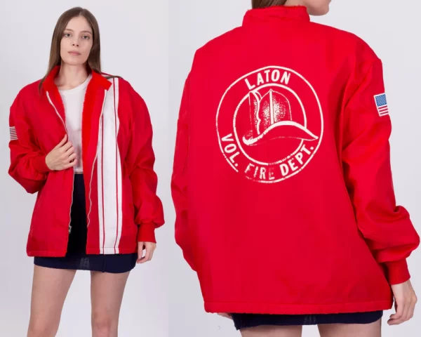 Volunteer Fire Department Red Striped Racing Jackets