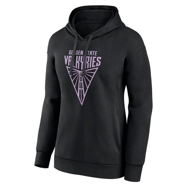 Women's Black Golden State Valkyries Primary Logo Pullover V-Neck Hoodie