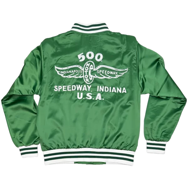 500 Speedway Green Bomber SatinJacket