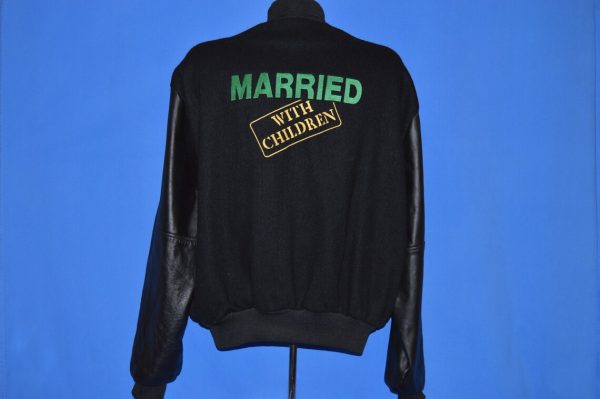 80s Married with Children Wool & Leather Crew Jacket