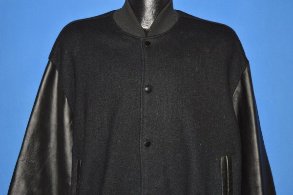 80s Married with Children Wool and Leather Crew Jacket