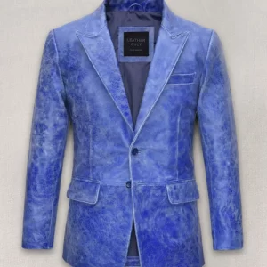 Artistic Blue Napa Leather Blazer