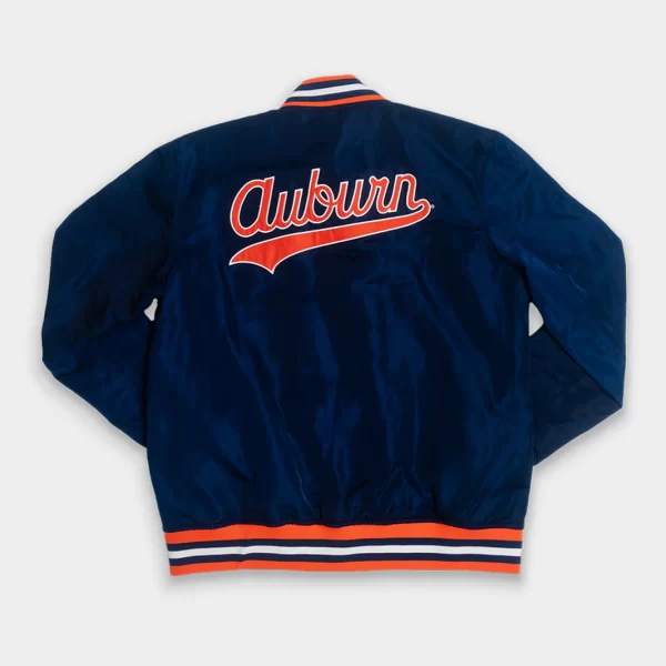 Auburn Tigers Retro War Eagle Logo Bomber Navy Blue Jacket