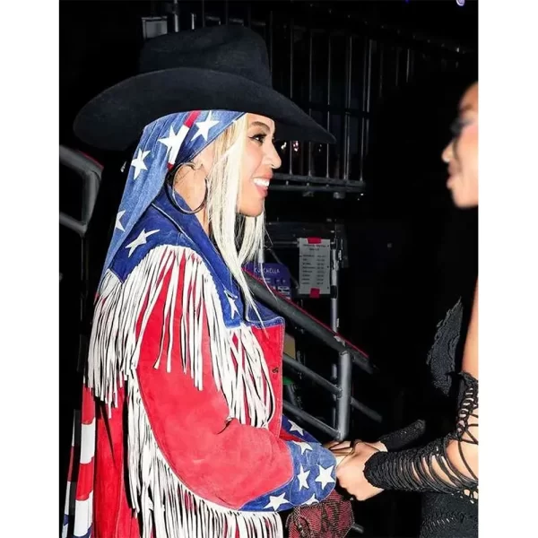 Beyonce American Flag Fringe Jackets