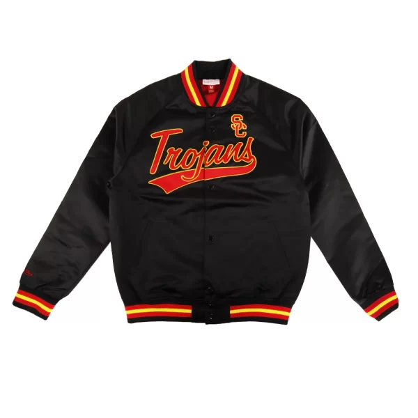 California USC Trojans Lightweight Black Satin Jacket