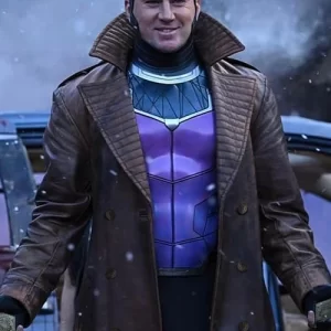 Channing Tatum Gambit Deadpool and Wolverine Brown Leather Coat