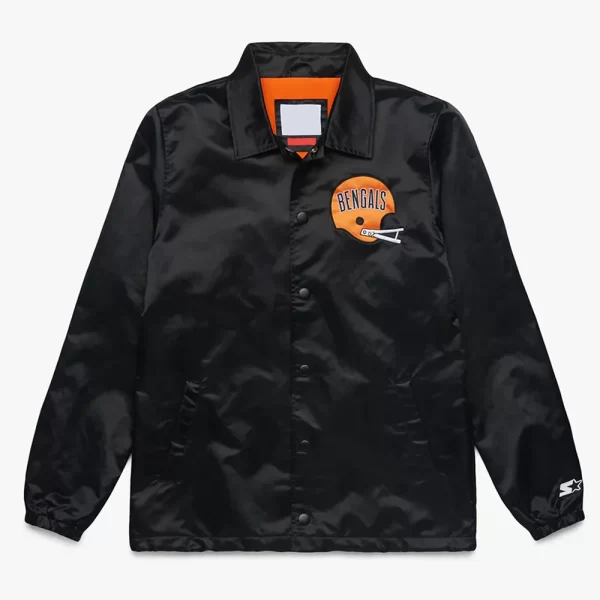 Cincinnati Bengals Coach Black Satin Jacket