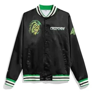 Creepshow Halloween Retro Bomber Satin Jacket