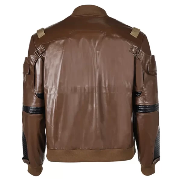 Cyberpunk 2077 Solomon Reed Brown Leather Bomber Jacket