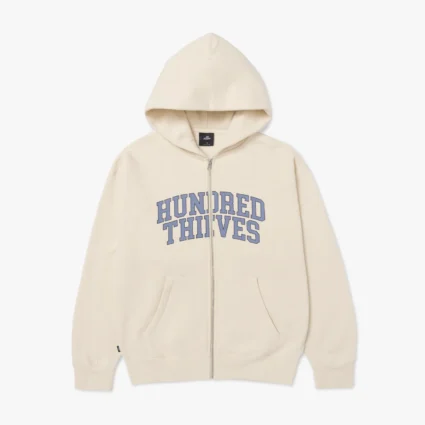 Foundations FW'24 Full Zip Cream Hoodie