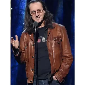 Geddy Lee Asks Are Bass Players Human Too Brown Leather Jacket