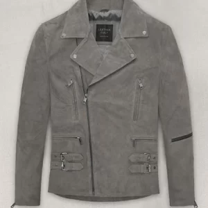 Gray Suede Leather Sheep Skin Jacket