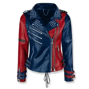 Harley Quinn Suicide Squad Studded Genuine Leather Jacket