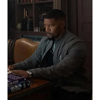 Jamie Foxx Back in Action Gray Cotton Jacket
