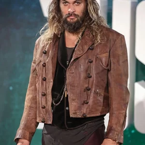 Jason Momoa Justice League Brown Leather Jacket