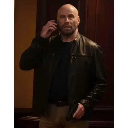 John Travolta Cash Out Brown Leather Jacket