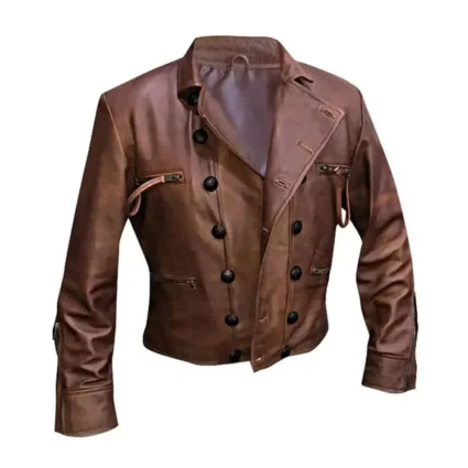 Justice League Jason Momoa Double Breasted Brown Leather Jacket
