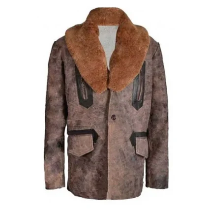 Justice League Jason Momoa Fur Shawl Collar Fur Leather Jacket