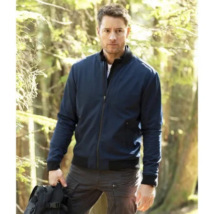 Justin Hartley Tracker Blue Bomber Jacket