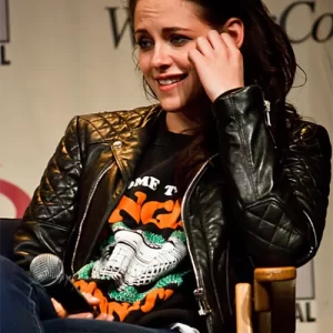 Kristen Stewart Black Leather Jacket