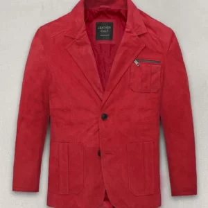 Lava Suede Leather Red Blazer