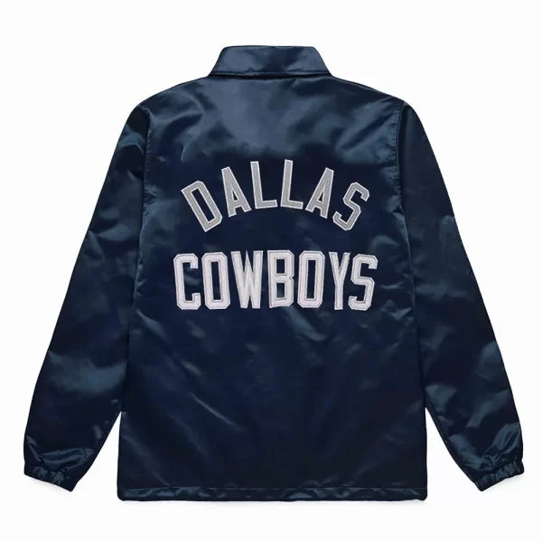 Navy Dallas Cowboys Coach Full-Snap Satin Jacket