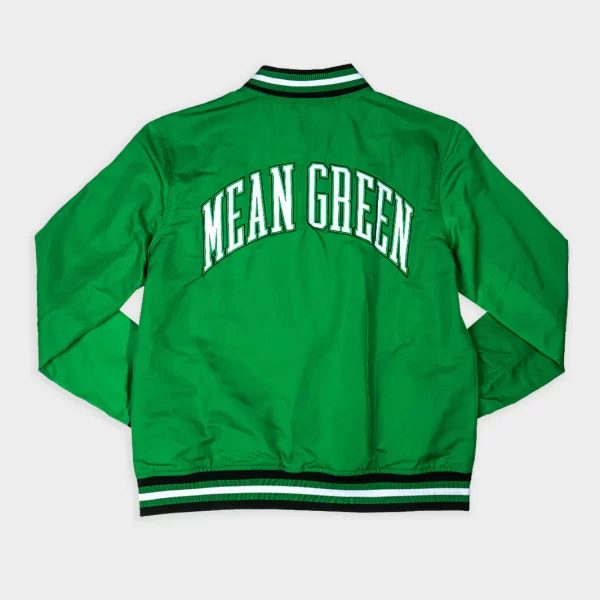 North Texas Mean Green Retro Bomber Satin Jacket