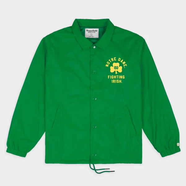 Notre Dame Fighting Irish Shamrock Retro Coaches Green Jacket