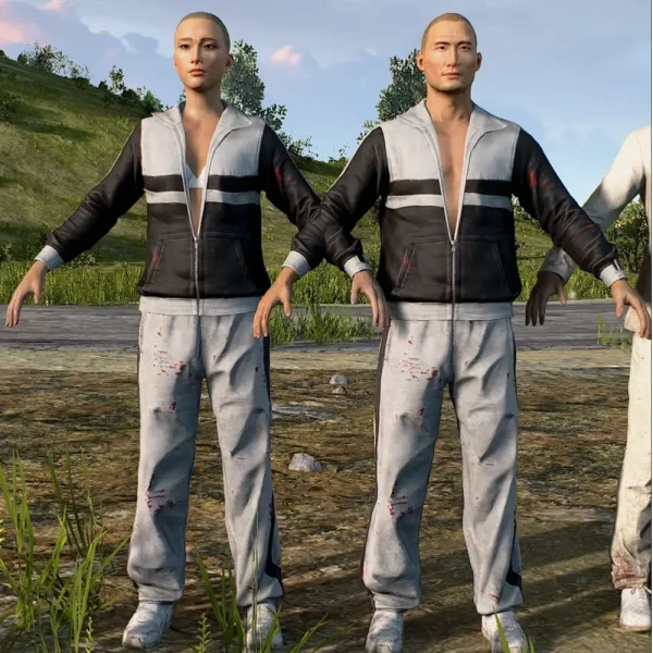 PUBG Black and White Full-Zip Leather Track Jacket