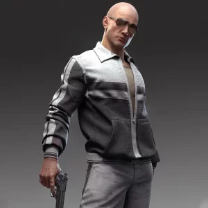 PUBG Black and White Track Jacket