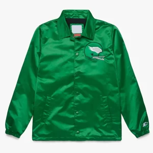 Philadelphia Eagles Coach Green Satin Jacket