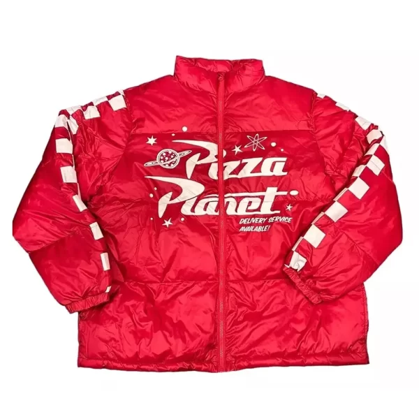 Pizza Planet Puffer Red Full-Zip Jacket