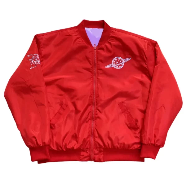 Pizza Planet Red Satin Bomber Jacket