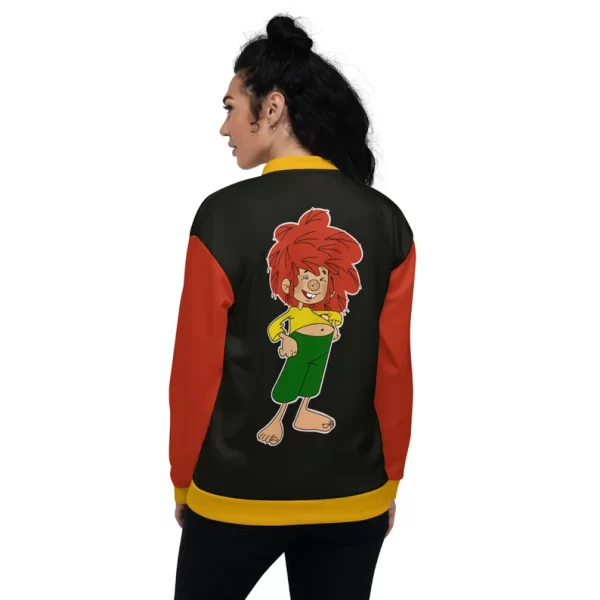 Pumuckl 80s retro vintage nostalgic cartoon Zeichentrick Letterman Style Unisex Bomber Jacket