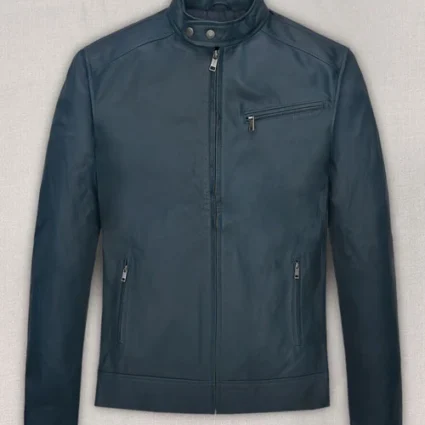 Soft Winsor Blue Michael Fassbender Blue Leather Jacket
