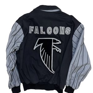 Vintage Atlanta Falcons Jeff Hamilton Pinstripe Sleeve Jacket