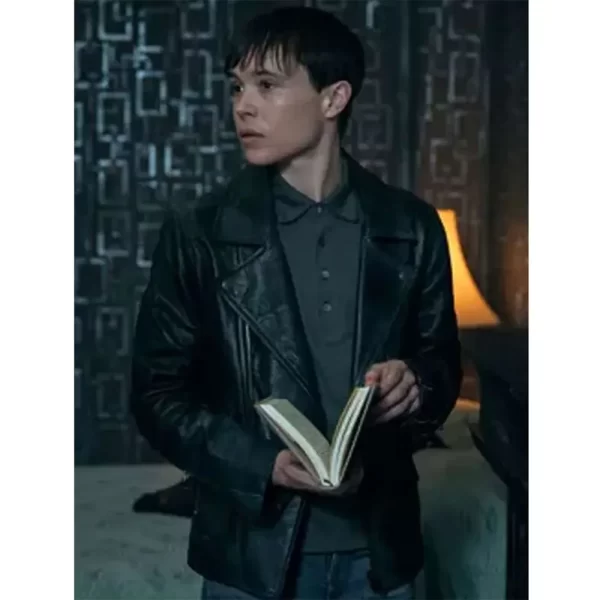 The Umbrella Academy Vanya Hargreeves Black Leather Biker Jacket