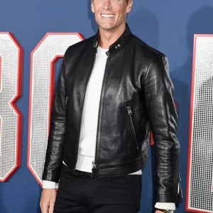 Tom Brady Black Leather Jacket