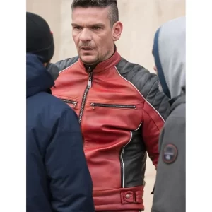 Tudor Chirila April X Red & Black Leather Jacket