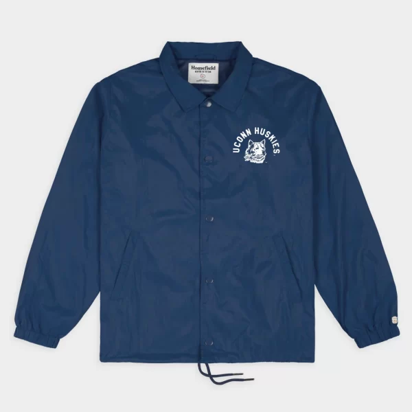 UConn Huskies 1970s Logo Coaches Blue Jacket