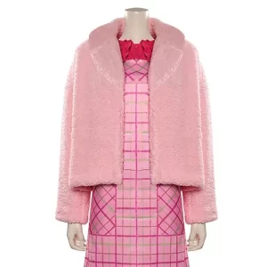 Wednesday Emma Myers Pink Faux fur Jacket