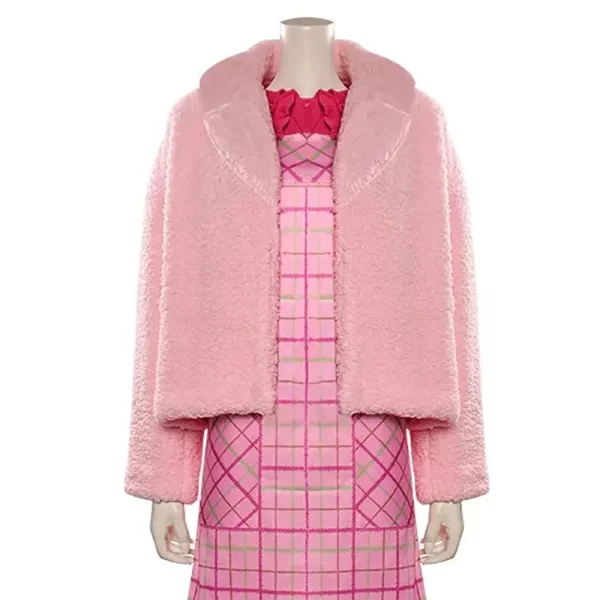 Wednesday Emma Myers Pink Faux fur Jacket