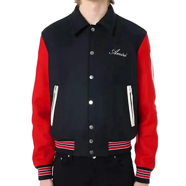 Amiri Bones Varsity Black & Red Jacket