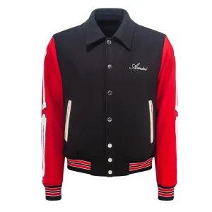 Amiri Bones Varsity Black and Red Jacket